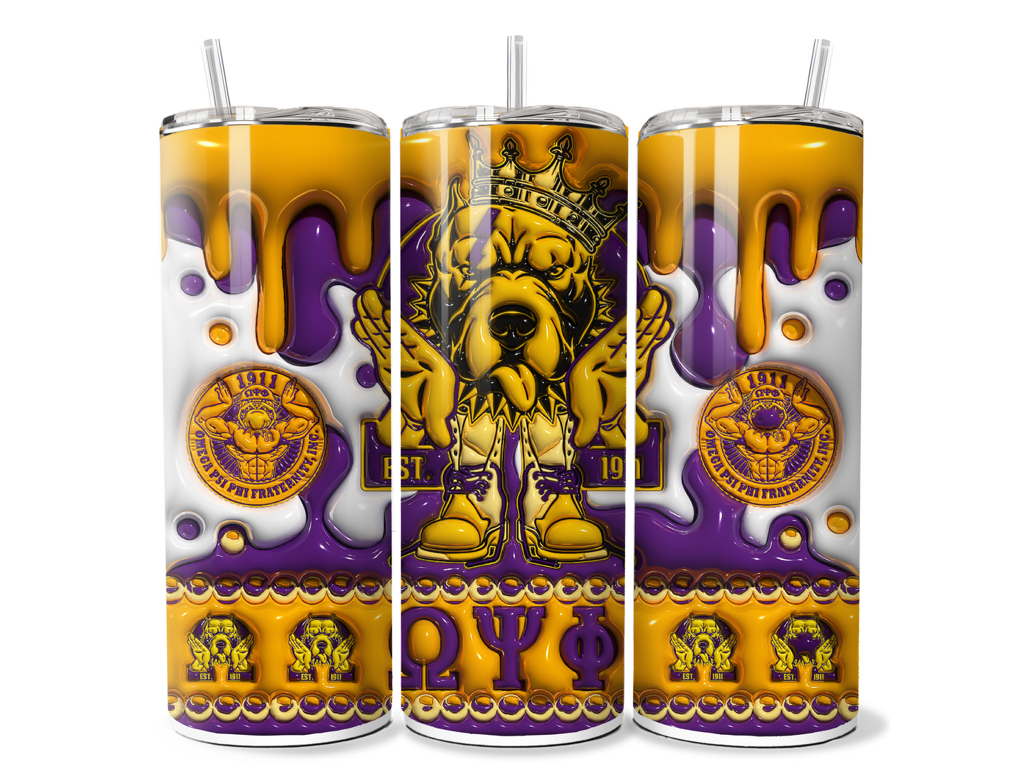 Divine 9 (BUBBLE) 20oz Sublimation Tumbler Wraps