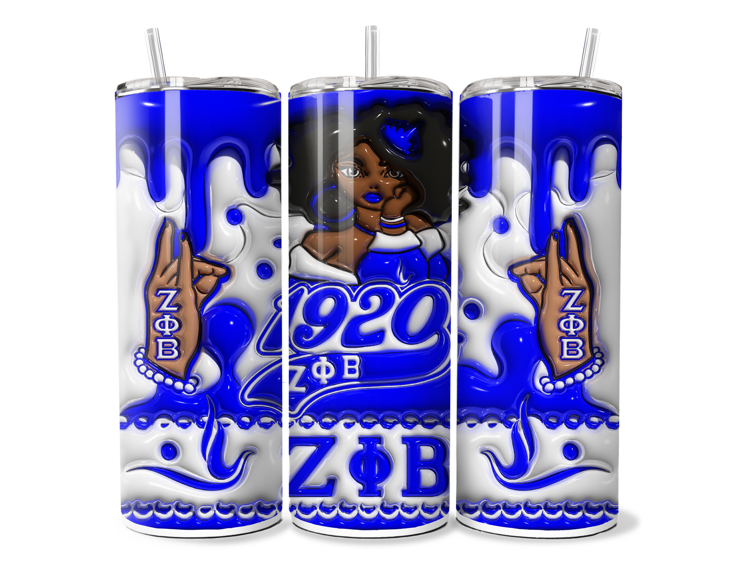 Divine 9 (BUBBLE) 20oz Sublimation Tumbler Wraps