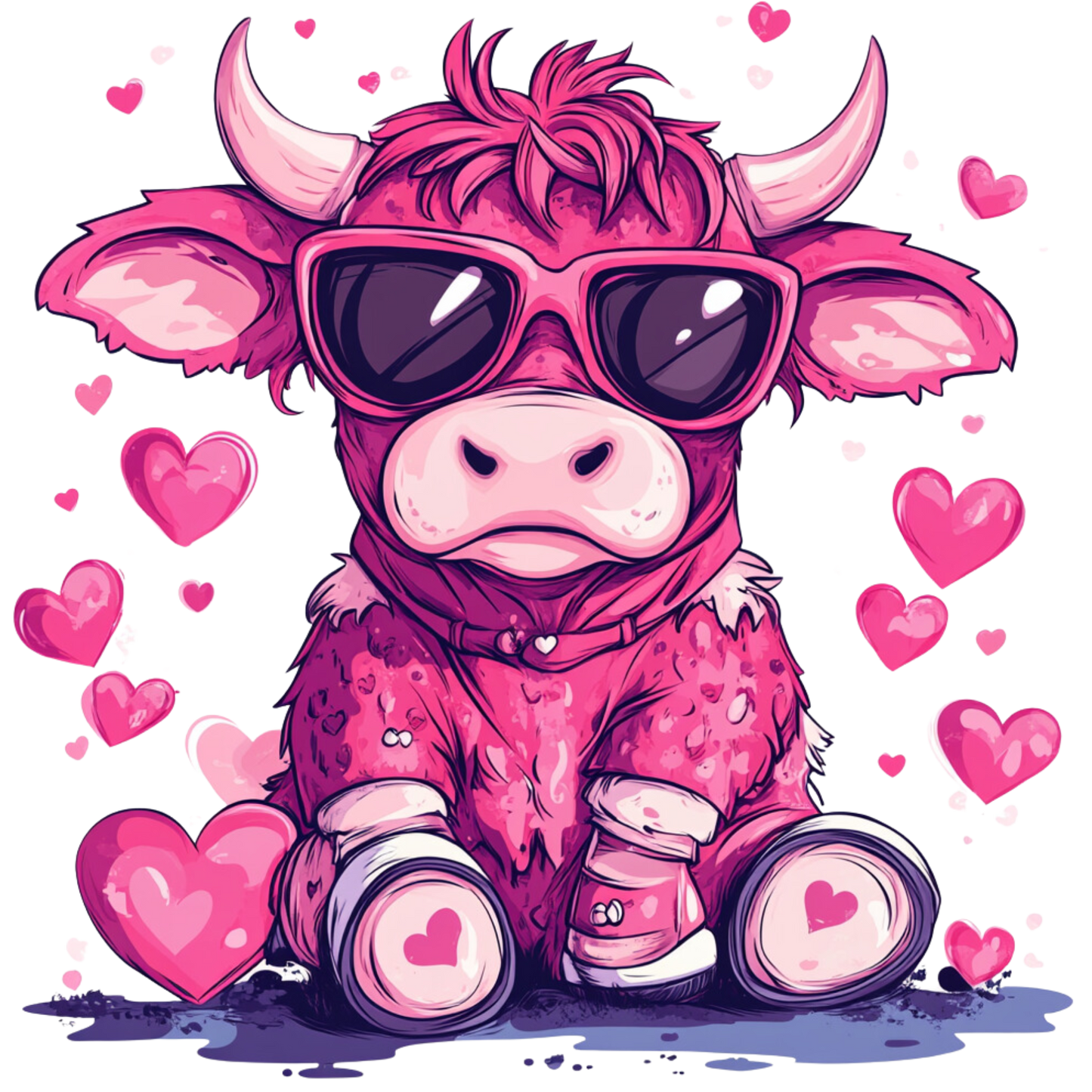 Valentine's Cow SINGLE Sublimation Transfers