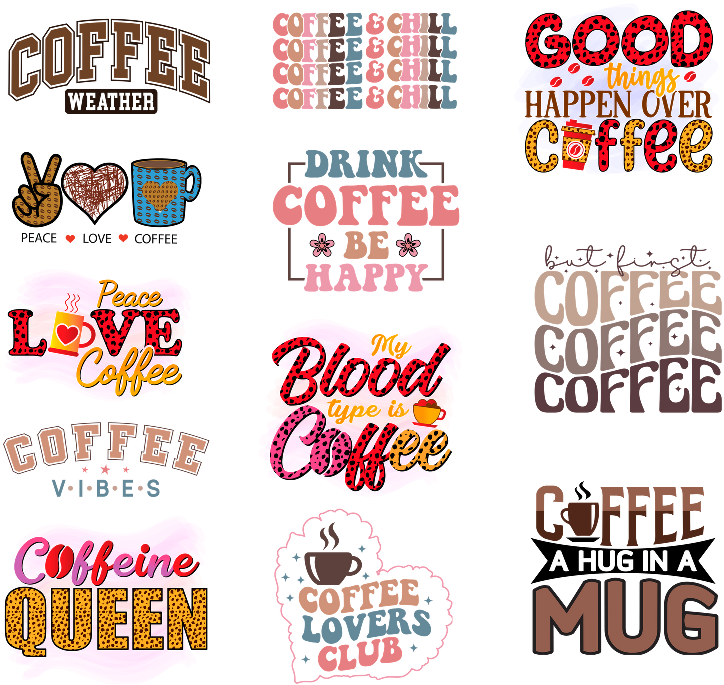 Coffee Sublimation Gang Sheet