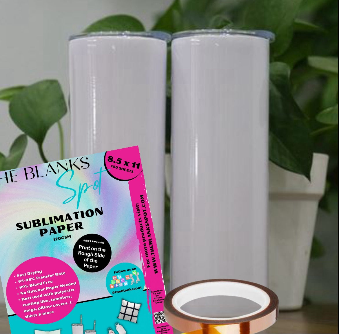 20oz Sublimation Skinny Tumblers (Straight)