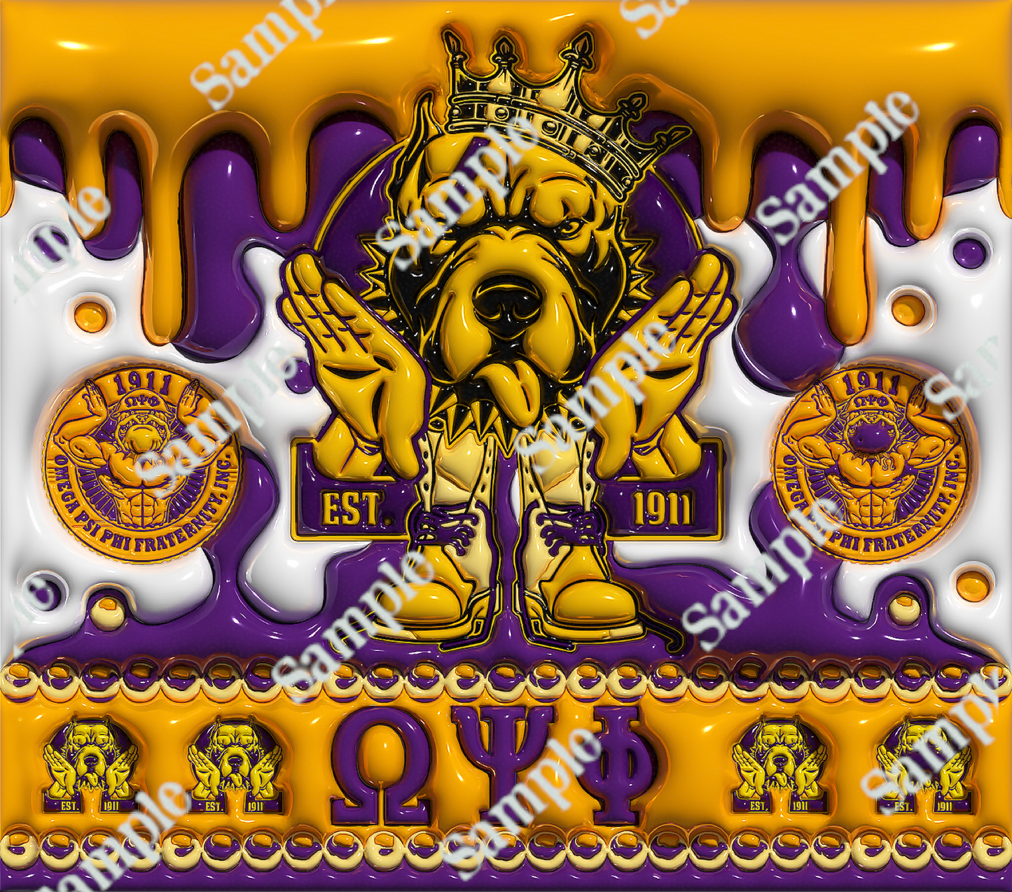 Divine 9 (BUBBLE) 20oz Sublimation Tumbler Wraps