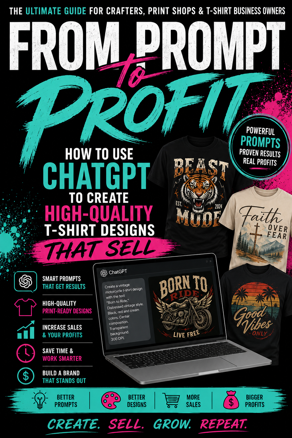 From Prompt to Profit (How to Use ChatGPT to Design Profitable T-Shirts Designs) (Digital Download)