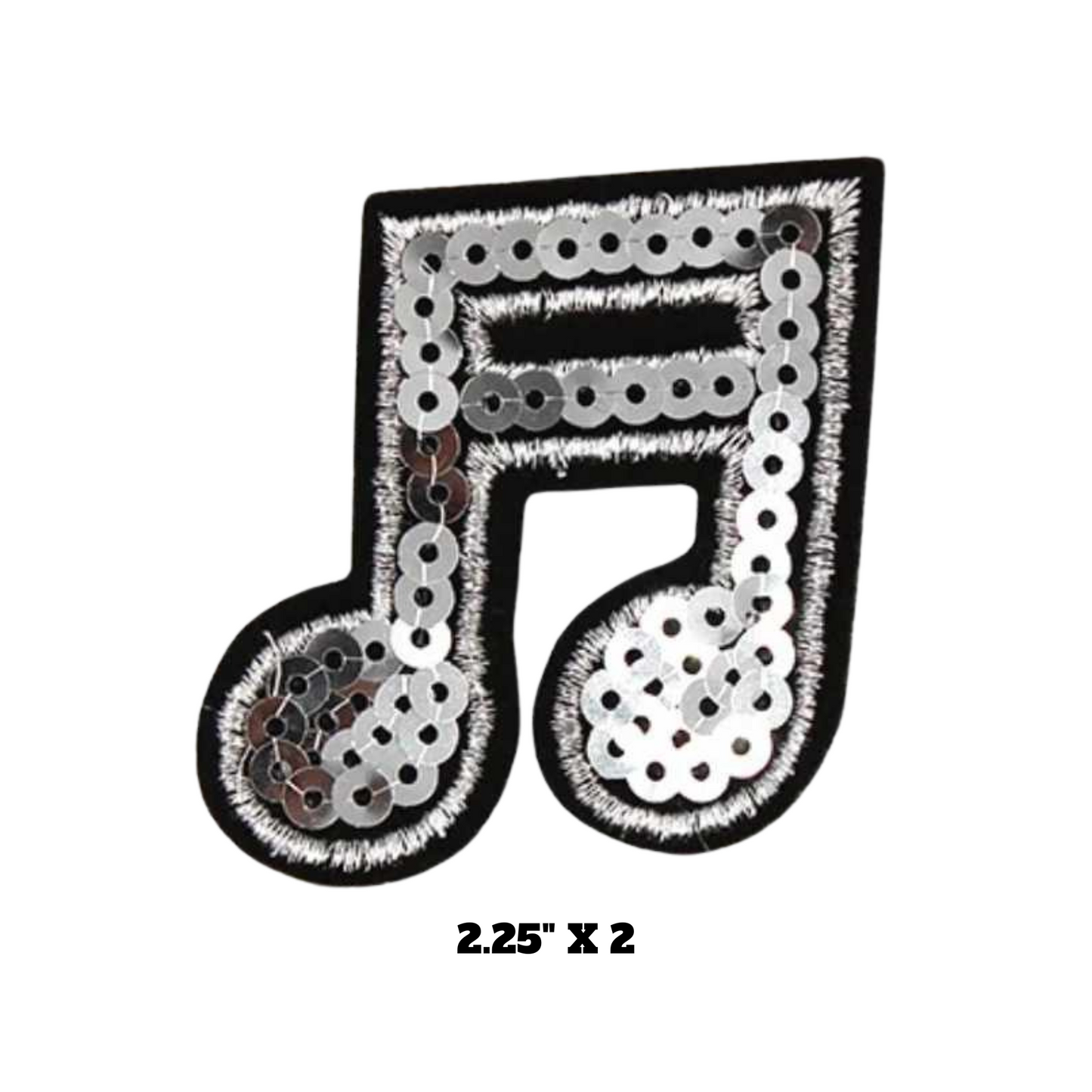 Music Note Sequin Patch (Small) (2.25" X 2")