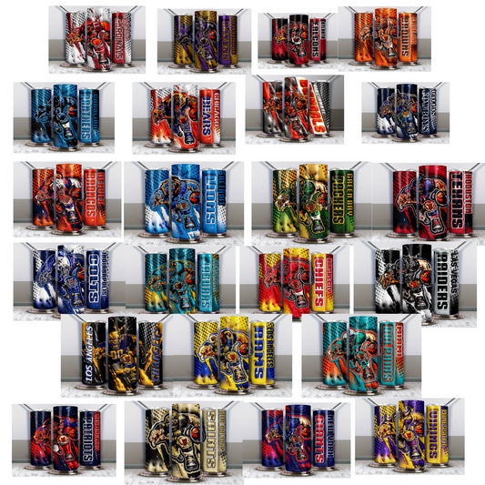 PRO FOOTBALL SUBLIMATION TUMBLER WRAPS  for 20oz Tumblers