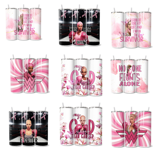 Pink Ribbon (Tumbler Wraps) (Sublimation)