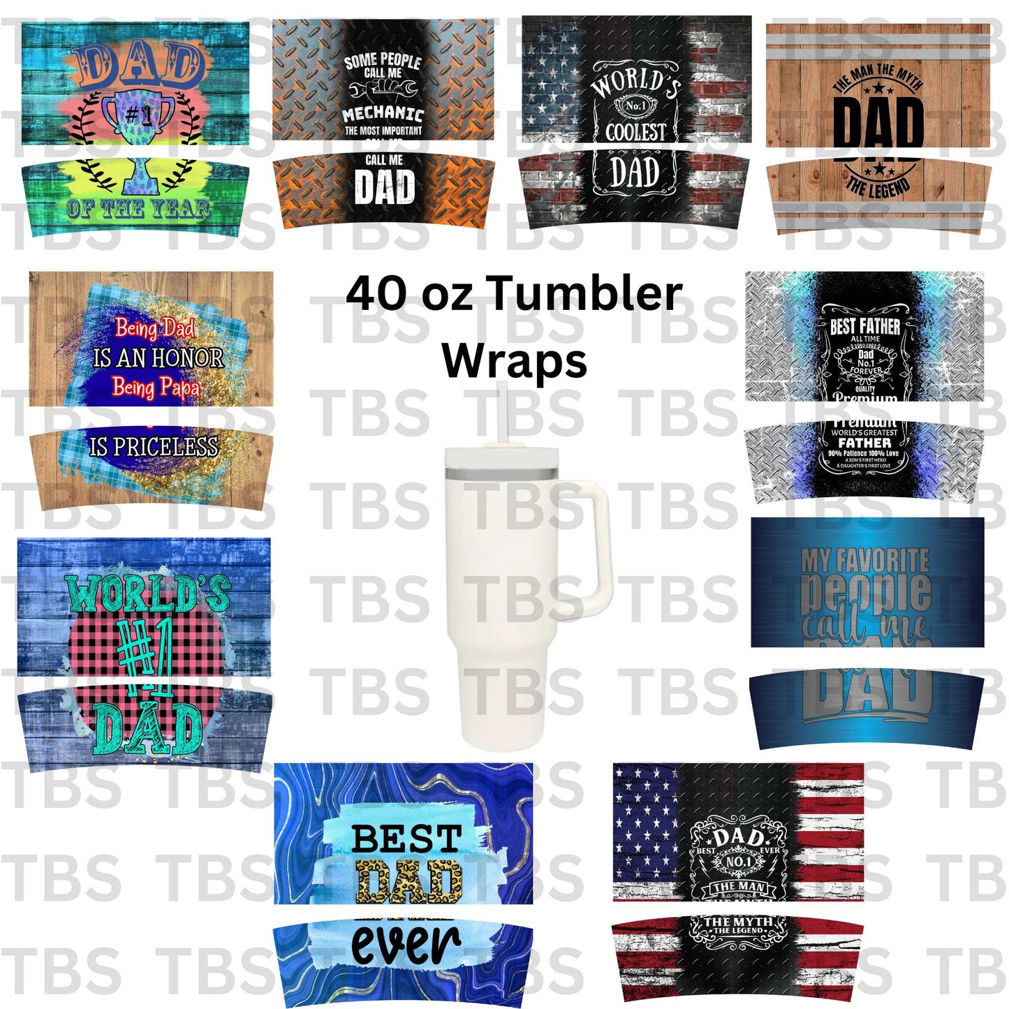 40oz FATHER'S DAY Tumbler Wrap Bundle (Sublimation)