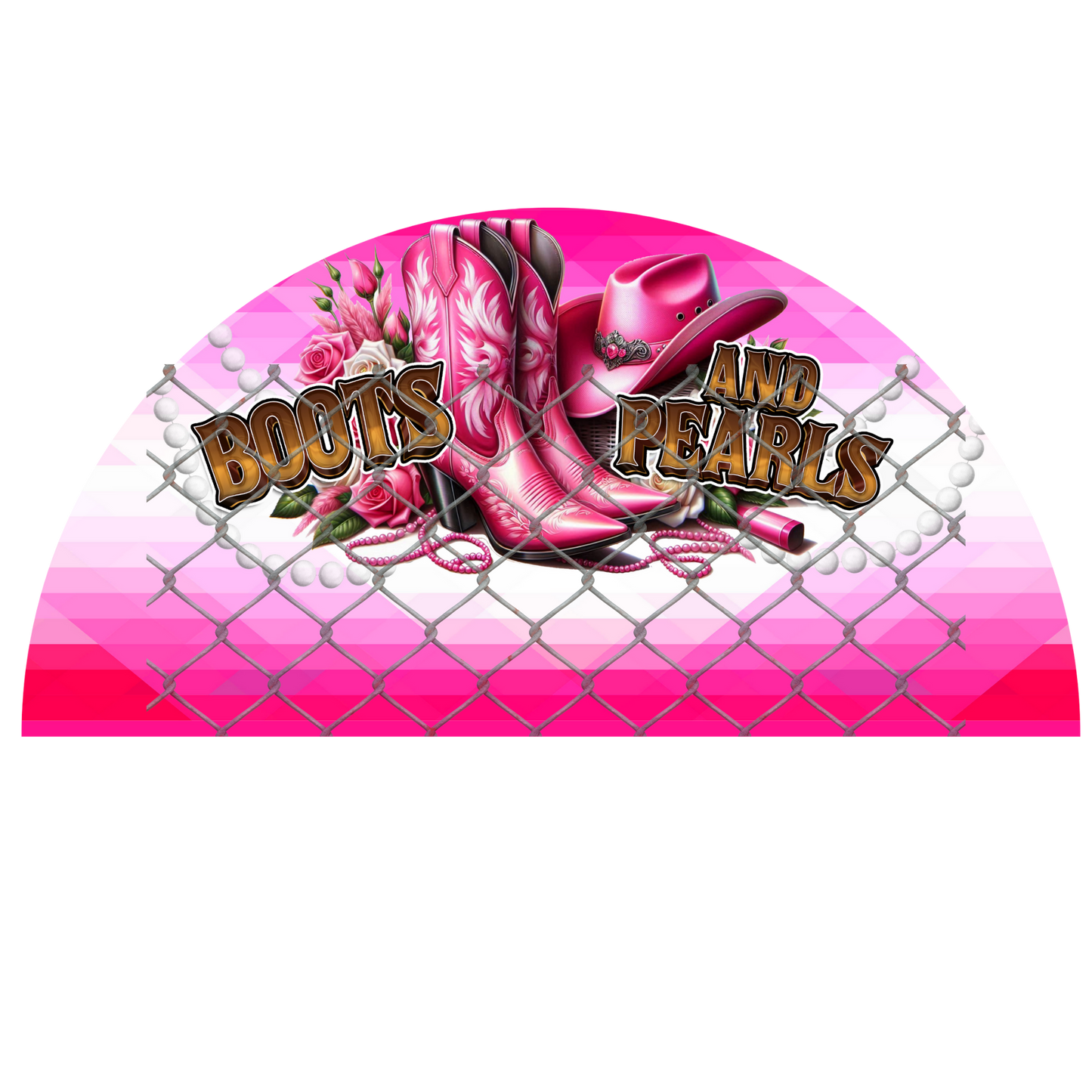 BOOTS & PEARLS (COLORS) CLACK FAN TRANSFERS (SINGLES) (Sublimation)(Ready to Press)
