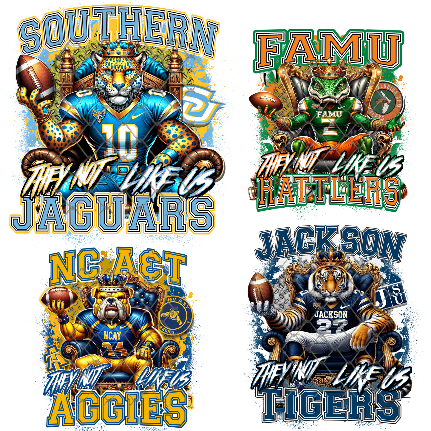 HBCU THEY NOT LIKE US FOOTBALL T-SHIRT TRANSFERS (SUBLIMATION)
