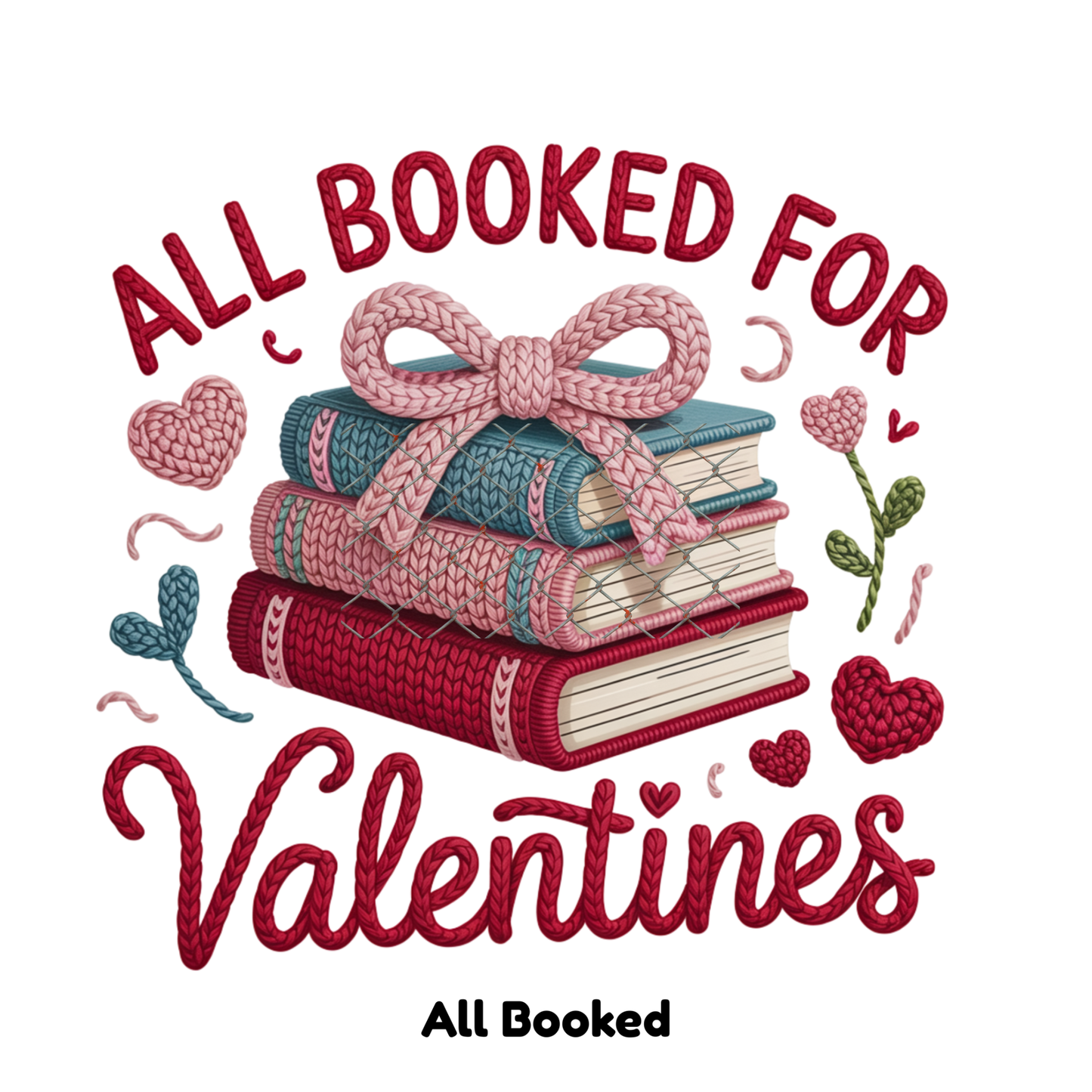 V-Day Faux Crochet/Yarn Sublimation Transfers (Singles)