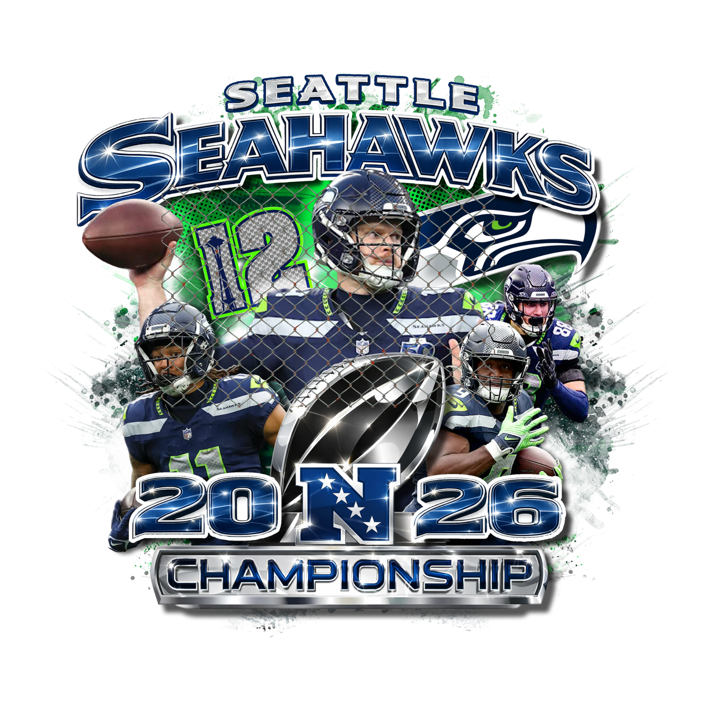 NFC/AFC Champions 2026 T-SHIRT Transfers (Sublimation)