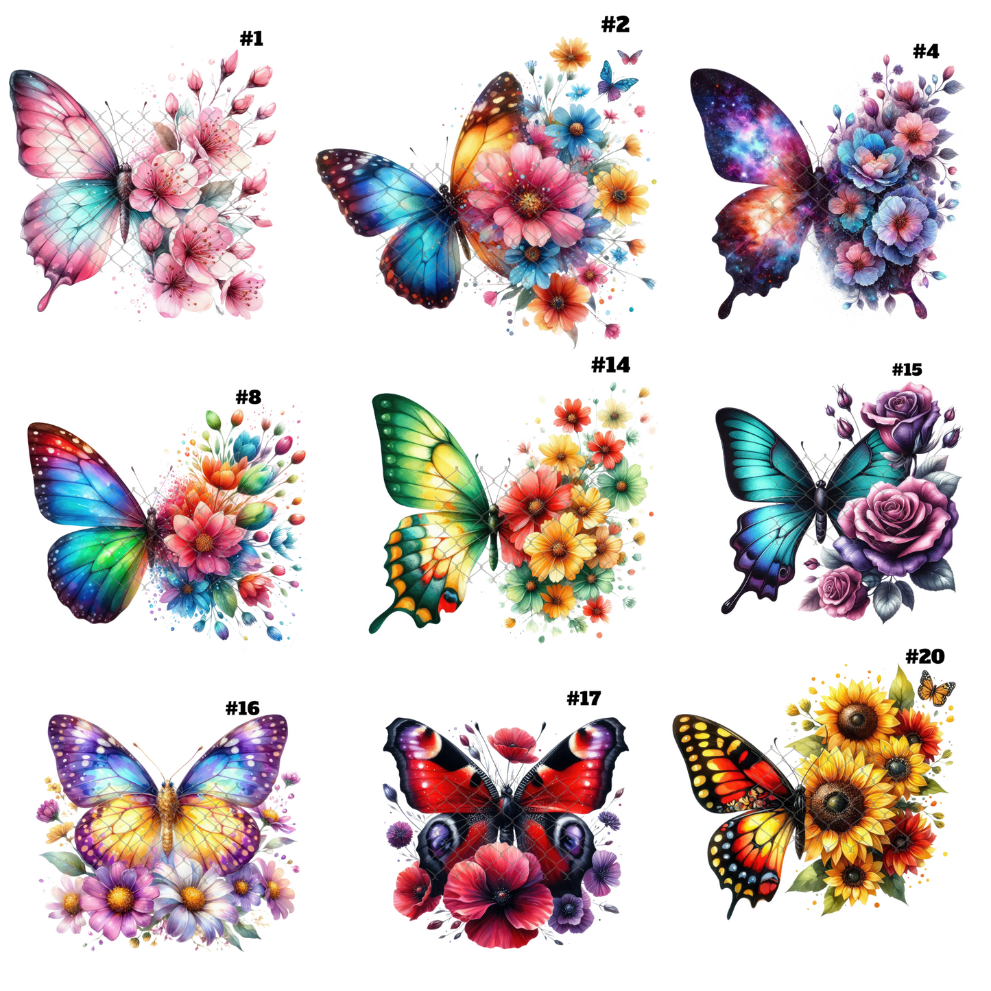 $2 Tuesday ONLY - BUTTERFLY T-Shirt Sublimation Transfers