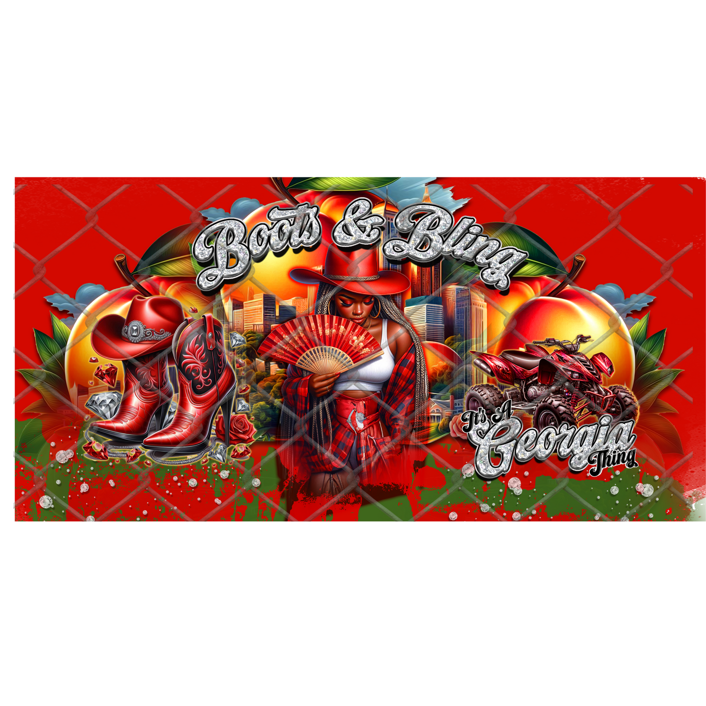 BOOTS & PEARLS (REP MY STATE) CLACK FAN TRANSFERS (Sublimation)(Ready to Press)