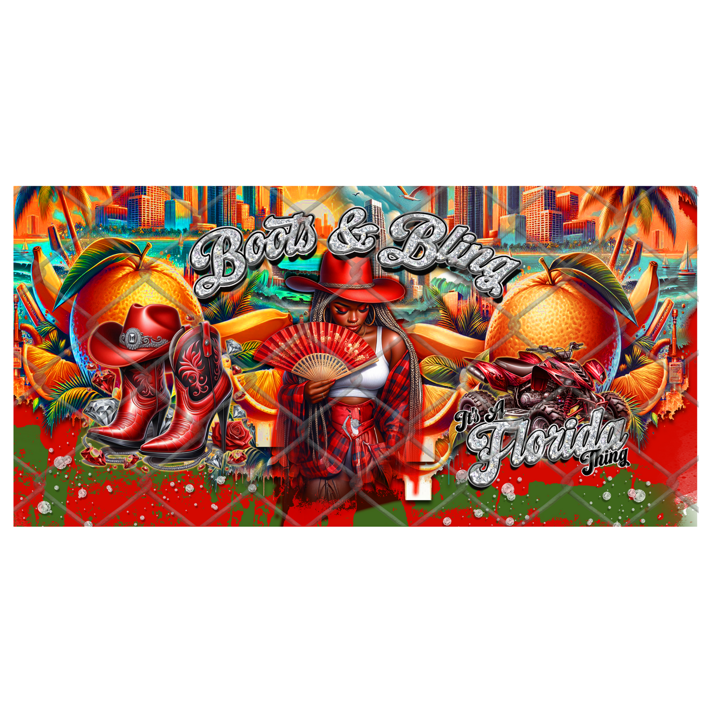 BOOTS & PEARLS (REP MY STATE) CLACK FAN TRANSFERS (Sublimation)(Ready to Press)