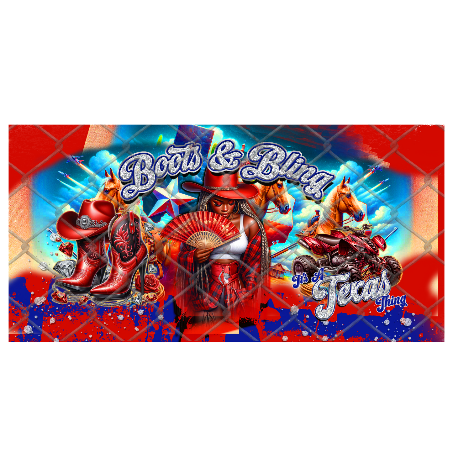 BOOTS & PEARLS (REP MY STATE) CLACK FAN TRANSFERS (Sublimation)(Ready to Press)