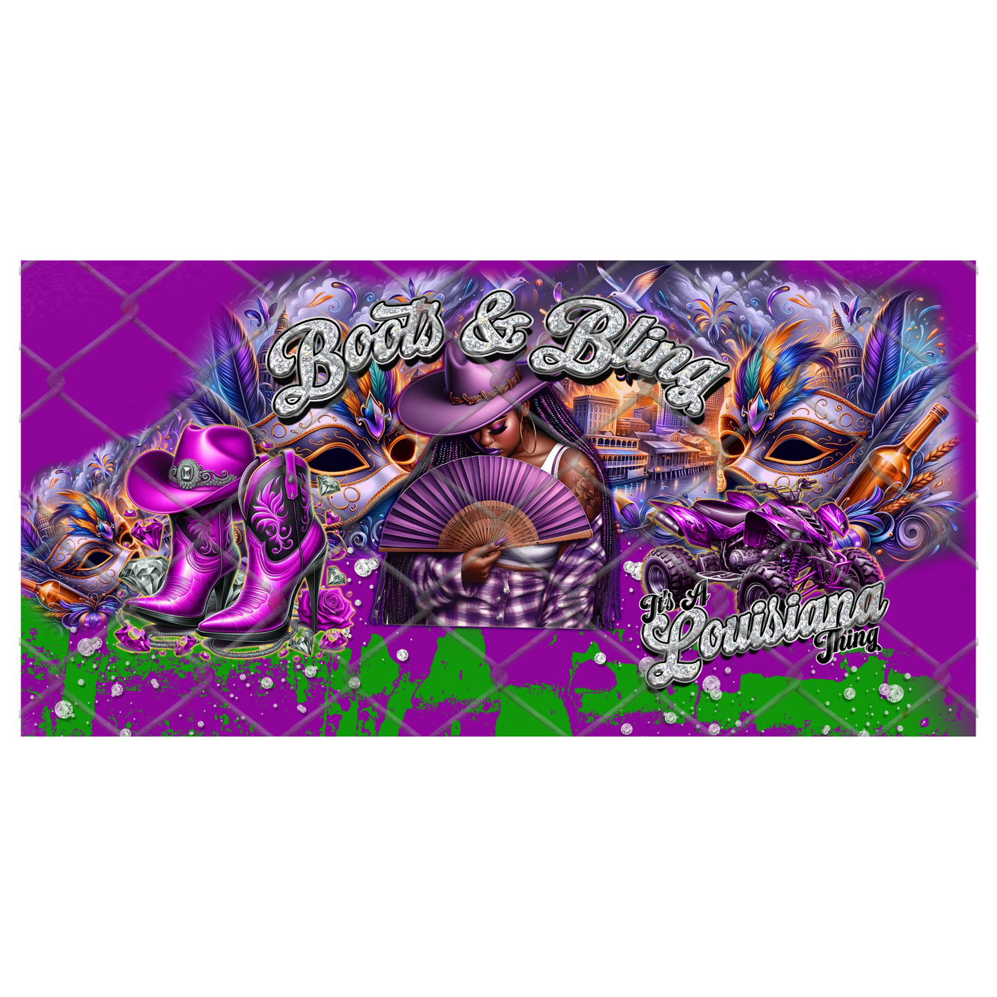 BOOTS & PEARLS (REP MY STATE) CLACK FAN TRANSFERS (Sublimation)(Ready to Press)