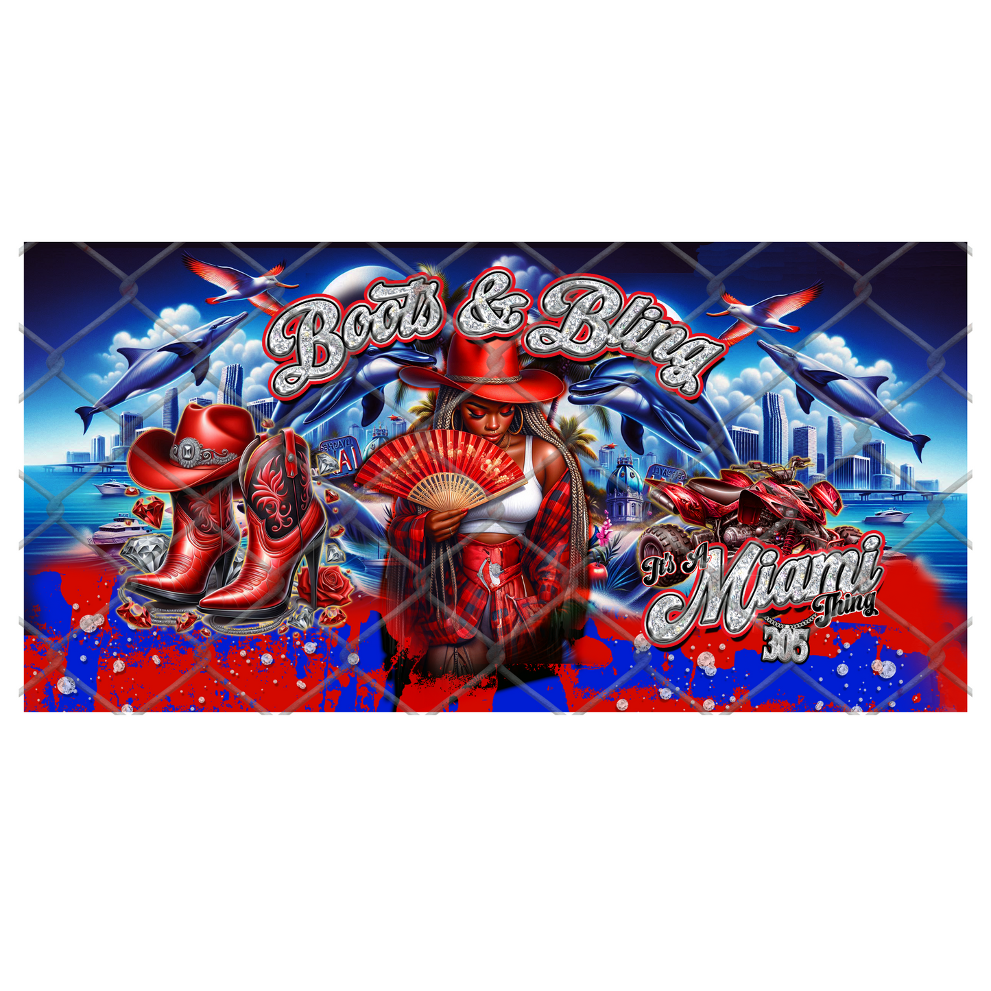 BOOTS & PEARLS (REP MY STATE) CLACK FAN TRANSFERS (Sublimation)(Ready to Press)