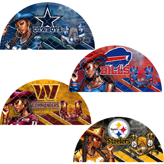 FOOTBALL COWGIRL CLACK FAN TRANSFERS (SINGLES) (Sublimation)(Ready to Press)