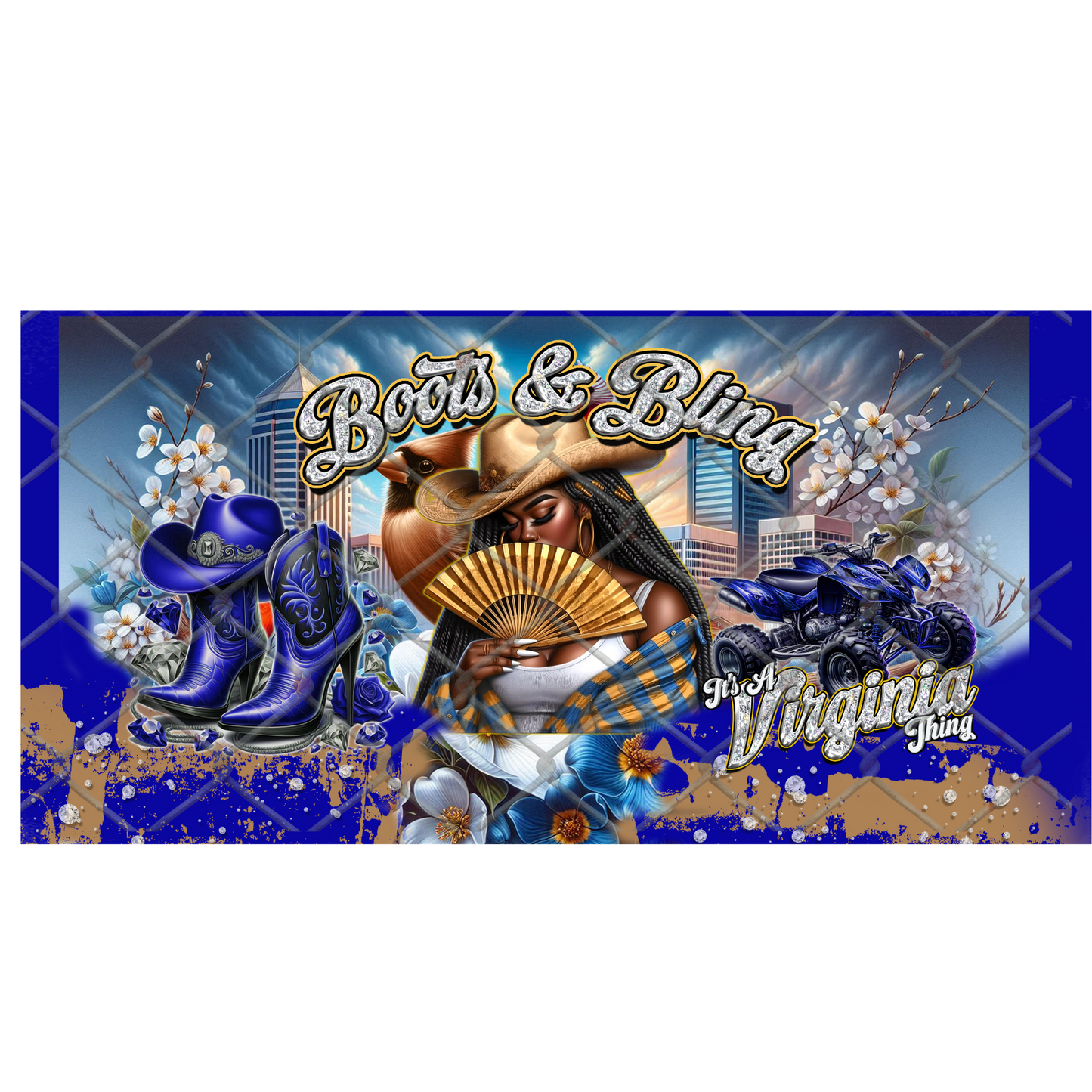 BOOTS & PEARLS (REP MY STATE) CLACK FAN TRANSFERS (Sublimation)(Ready to Press)