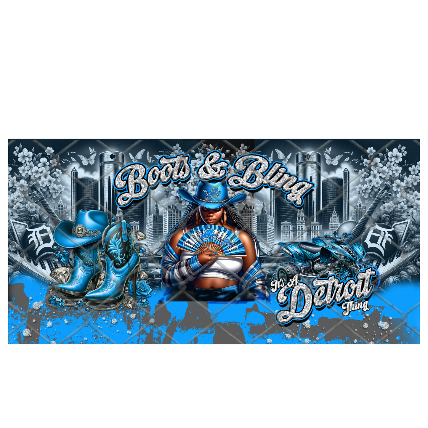 BOOTS & PEARLS (REP MY STATE) CLACK FAN TRANSFERS (Sublimation)(Ready to Press)