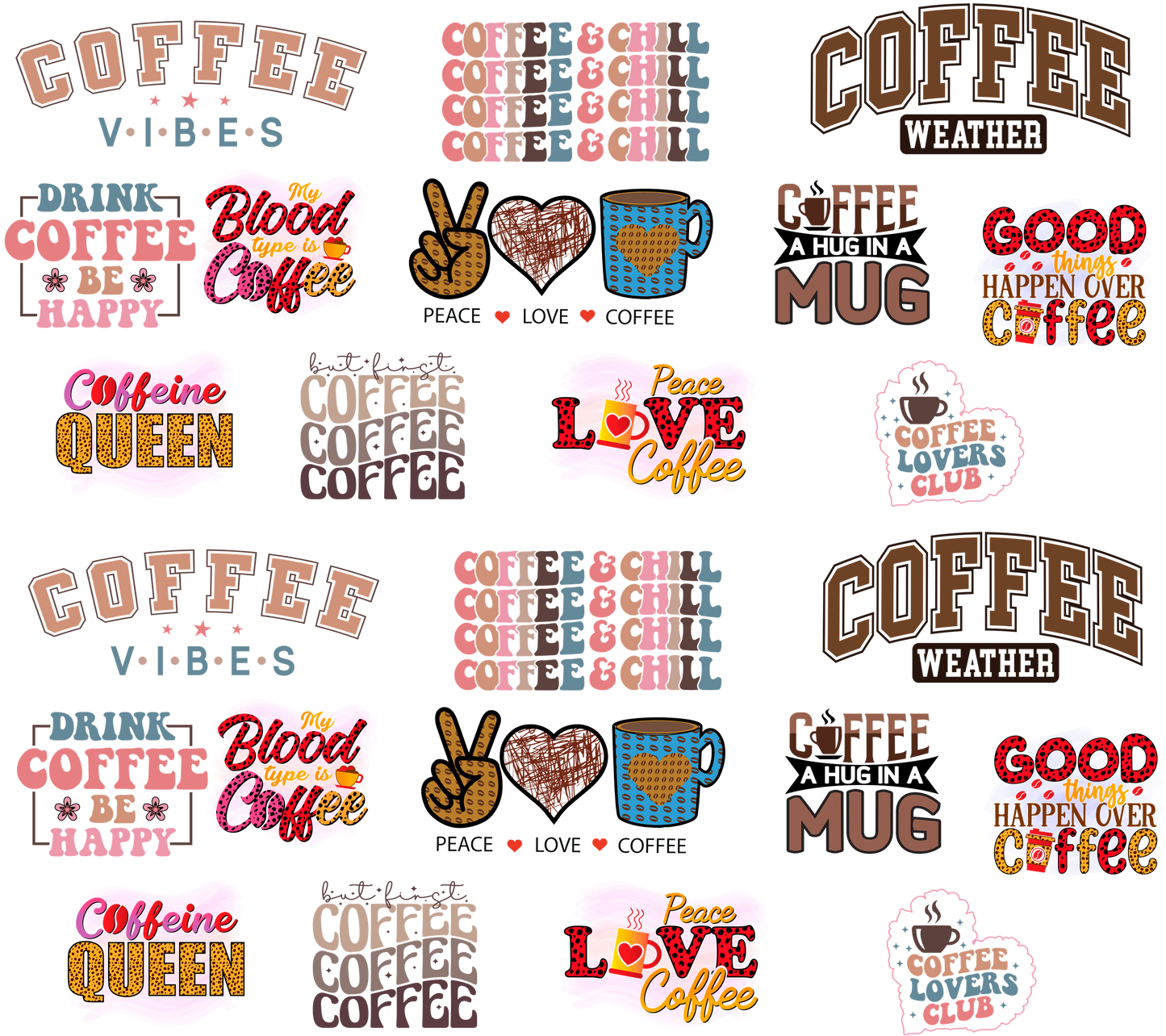 11oz Sublimation Coffee Mug Gang Sheets