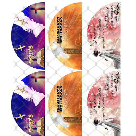 BUNDLE (6PK) - FAITH/INSPIRATIONAL CLACK FAN TRANSFERS - (Sublimation) (Ready to Press)
