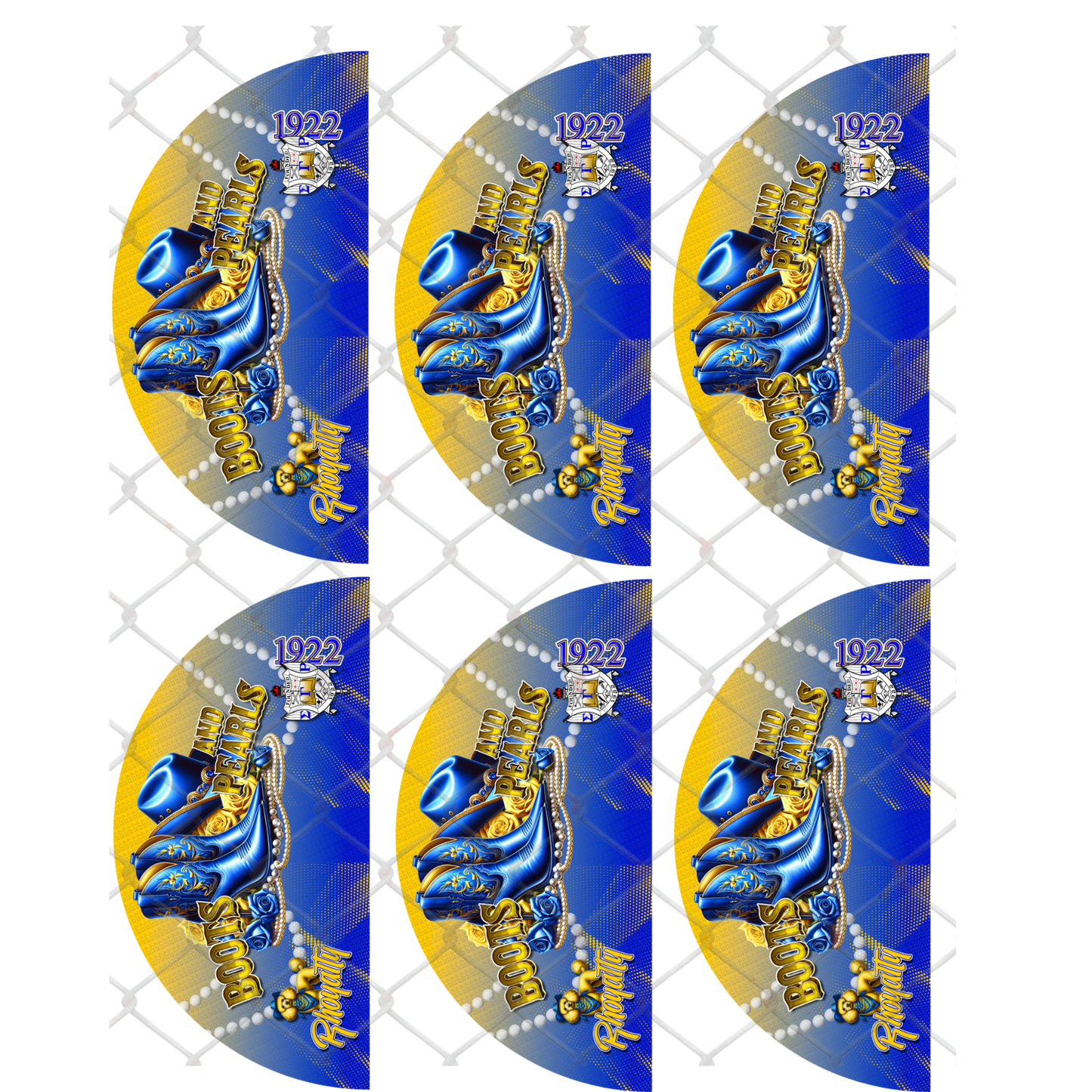 BUNDLE (6PK) - BOOTS & PEARLS (D9 & OES) CLACK FAN TRANSFERS - (Sublimation) (Ready to Press)