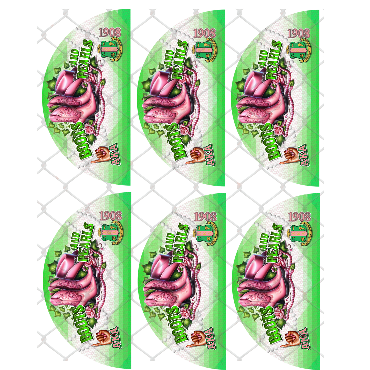 BUNDLE (6PK) - BOOTS & PEARLS (D9 & OES) CLACK FAN TRANSFERS - (Sublimation) (Ready to Press)