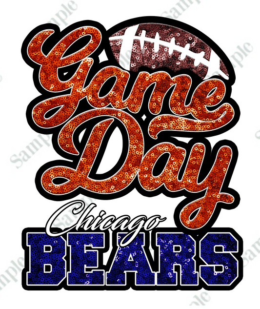 Game Day FOOTBALL T-SHIRT TRANSFERS (SUBLIMATION)