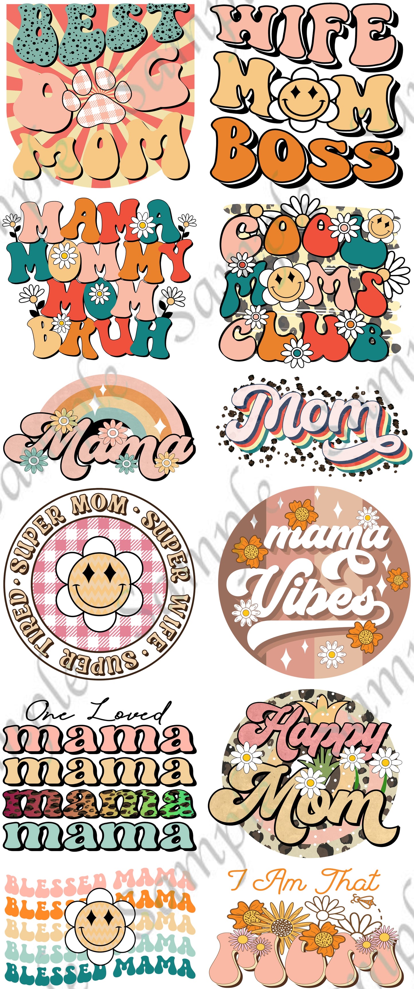 Mother’s Day RETRO SUBLIMATION Transfer Bundles