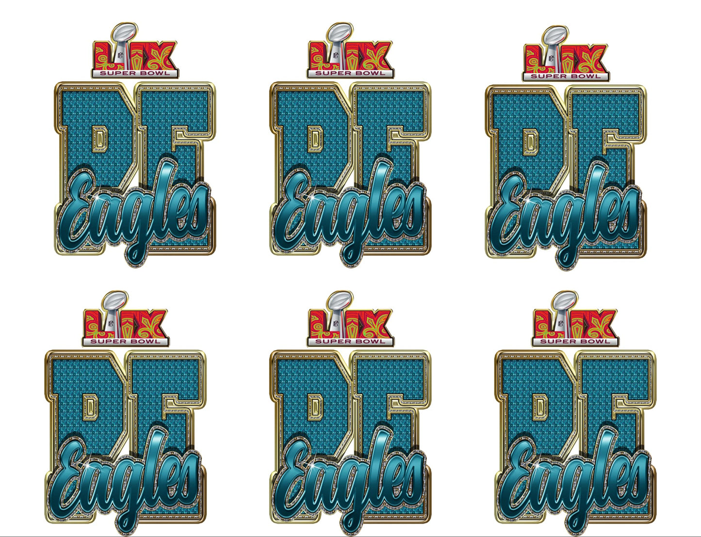 ($2 Tuesday ONLY - 6 piece POCKET SIZE BOWL 59 T-SHIRT Transfers (Sublimation)