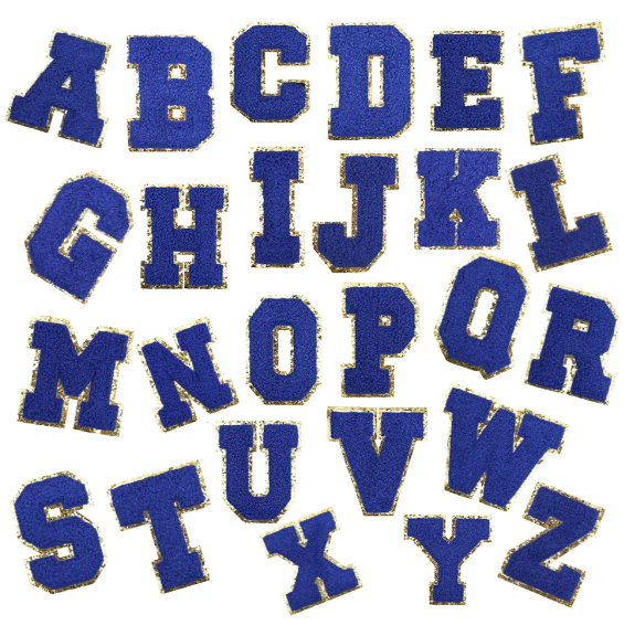 DARK BLUE Chenille Letter 2" or 3"