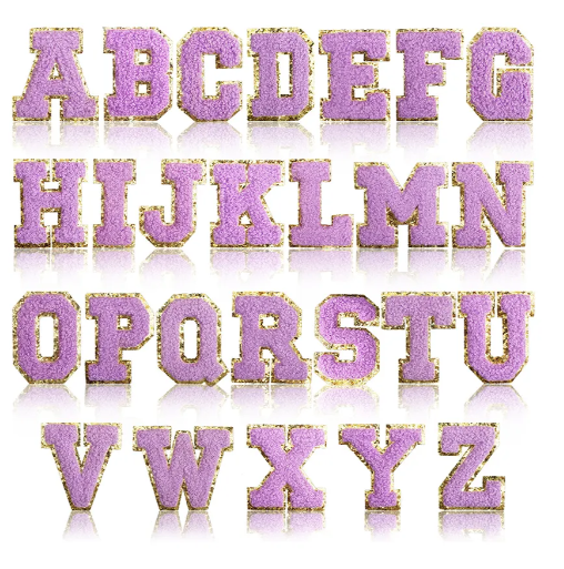 LAVENDER Chenille Letter 2" or 3"