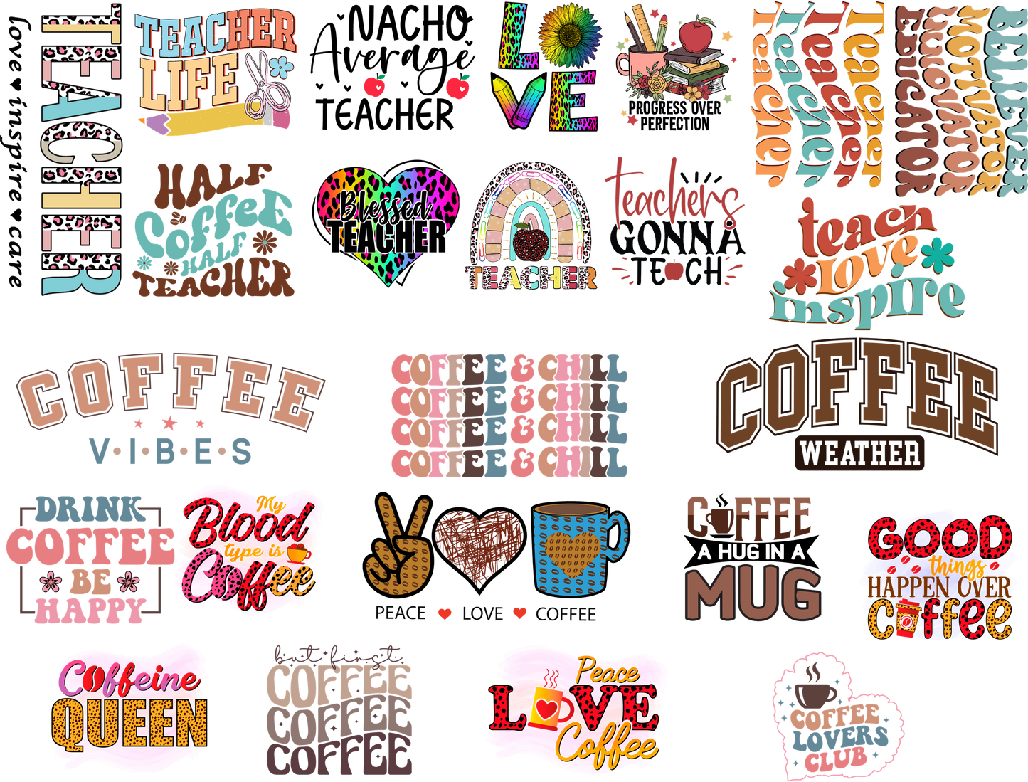 11oz Sublimation Coffee Mug Gang Sheets