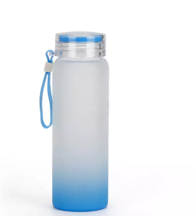 17oz Gradient Frosted Glass Water Bottles
