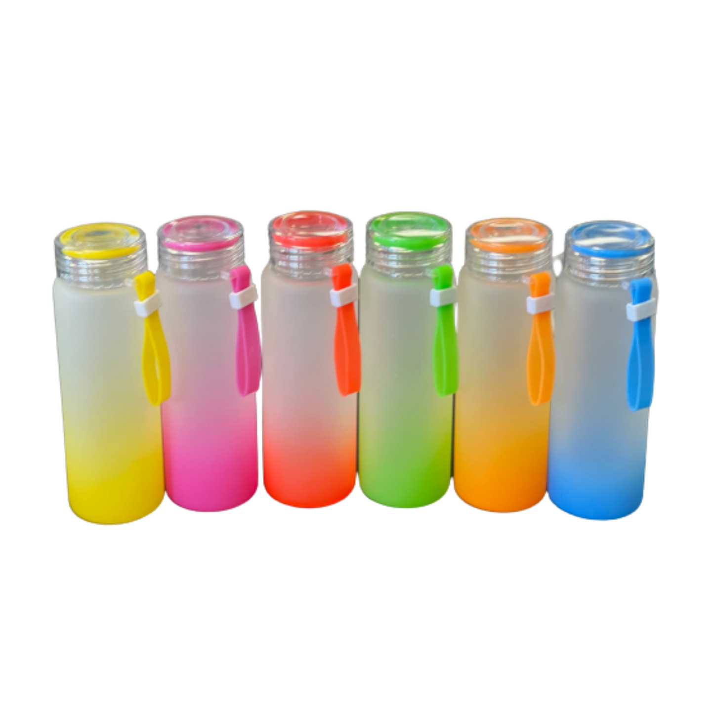 17oz Gradient Frosted Glass Water Bottles