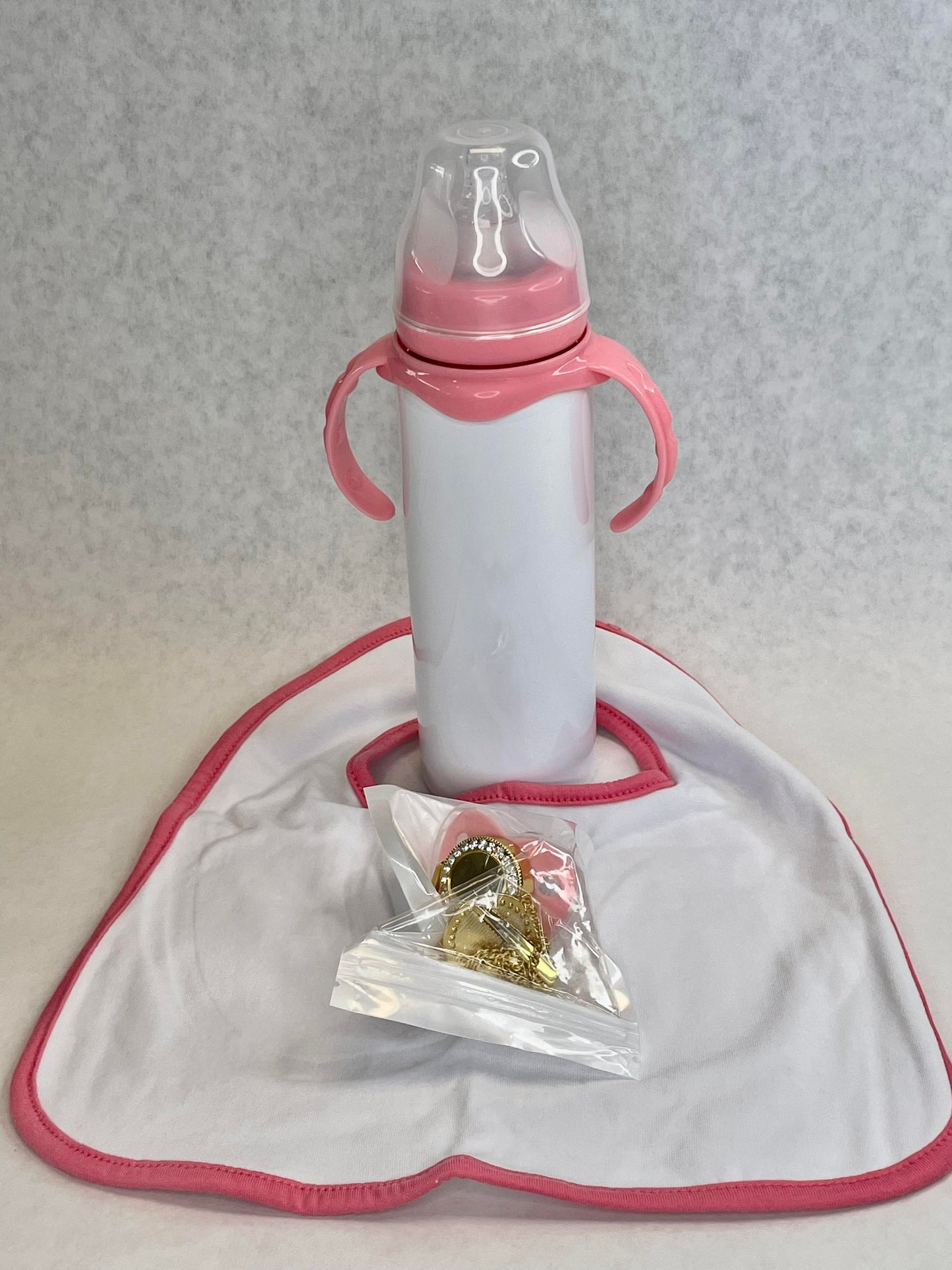 Baby Box (Baby Bottle, Pacifier, Baby Bib, Baby Blanket, Hat Mitten Set)