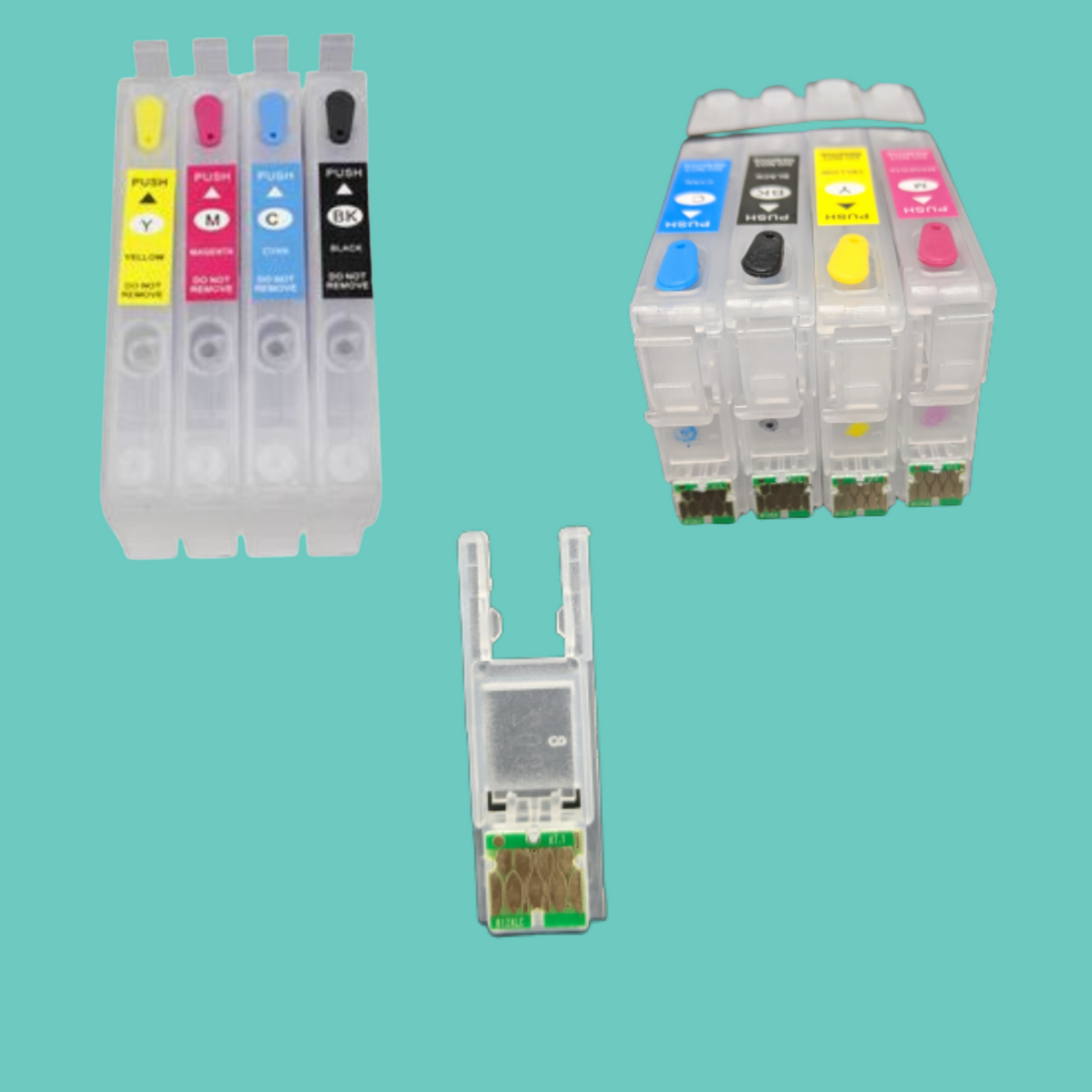 812XL Refillable Ink Cartridge - With Chip, Without Chip or Chips Only - Compatible for EPSON