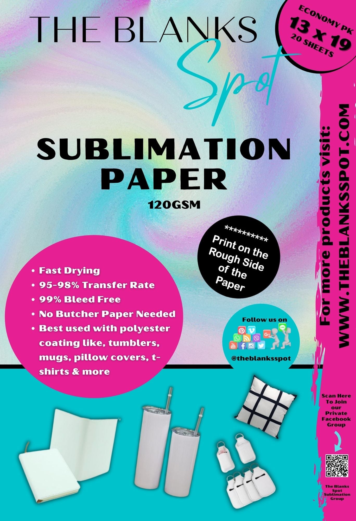 TBS SUBLIMATION PAPER (PACKS and ROLLS)