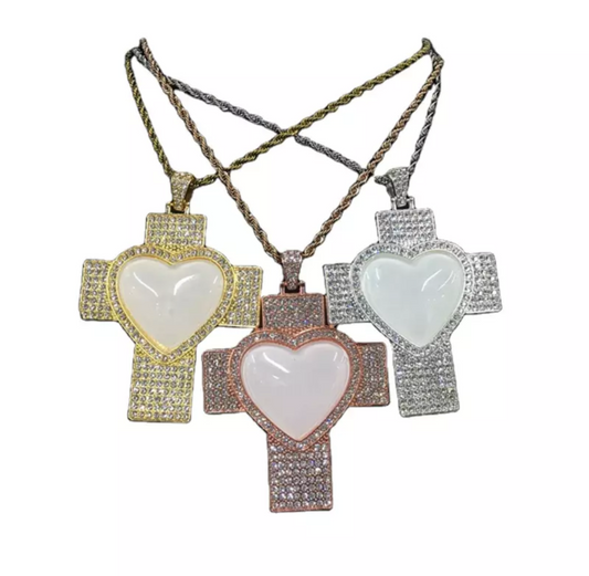 Cross Necklace for Sublimation Gold and Silver Plated