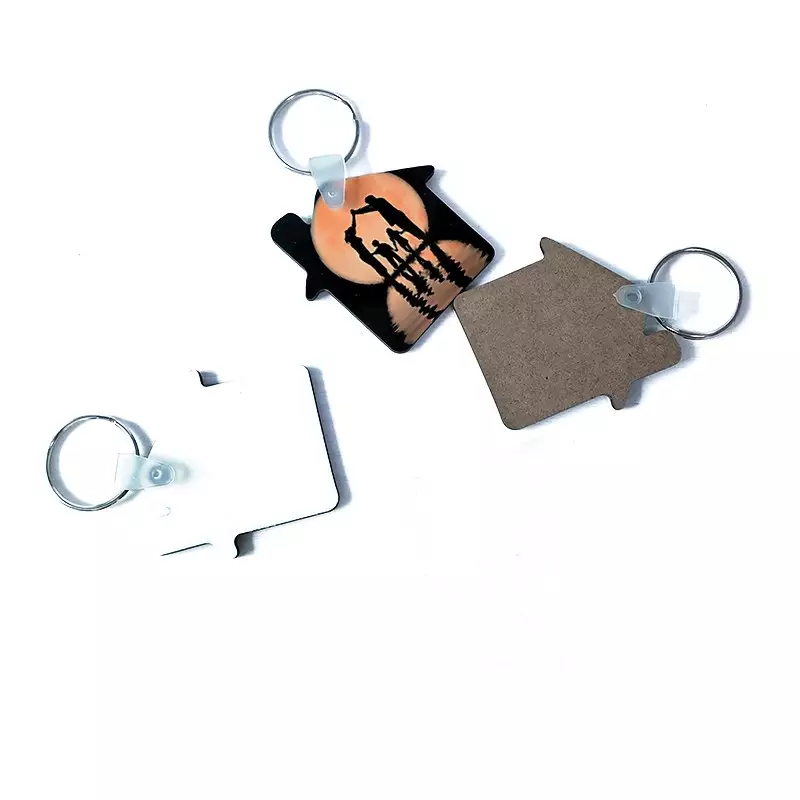 House Single Sided MDF Sublimation Keychain