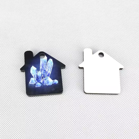 House Single Sided MDF Sublimation Keychain