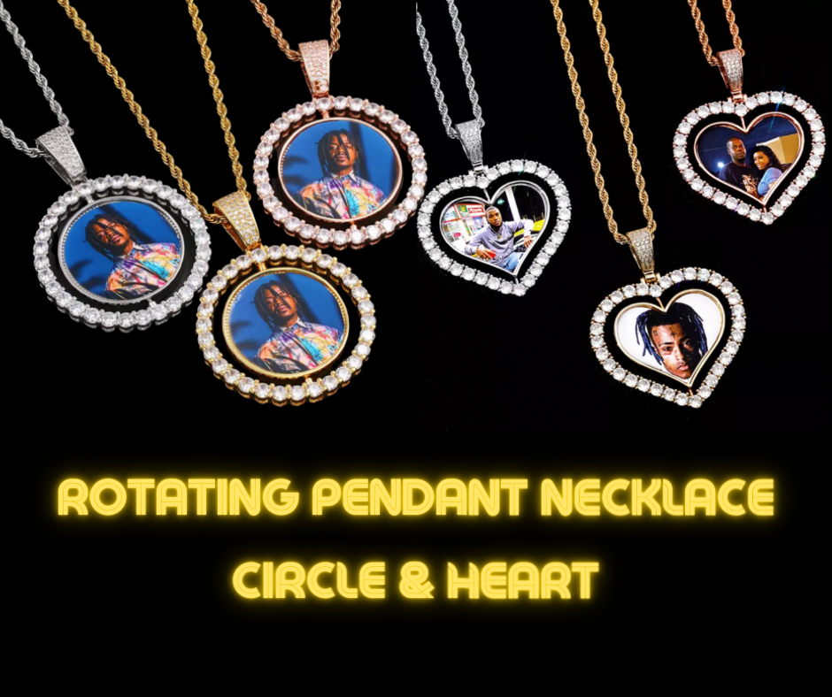 Rotating Necklaces Sublimation Gold and Silver Plated