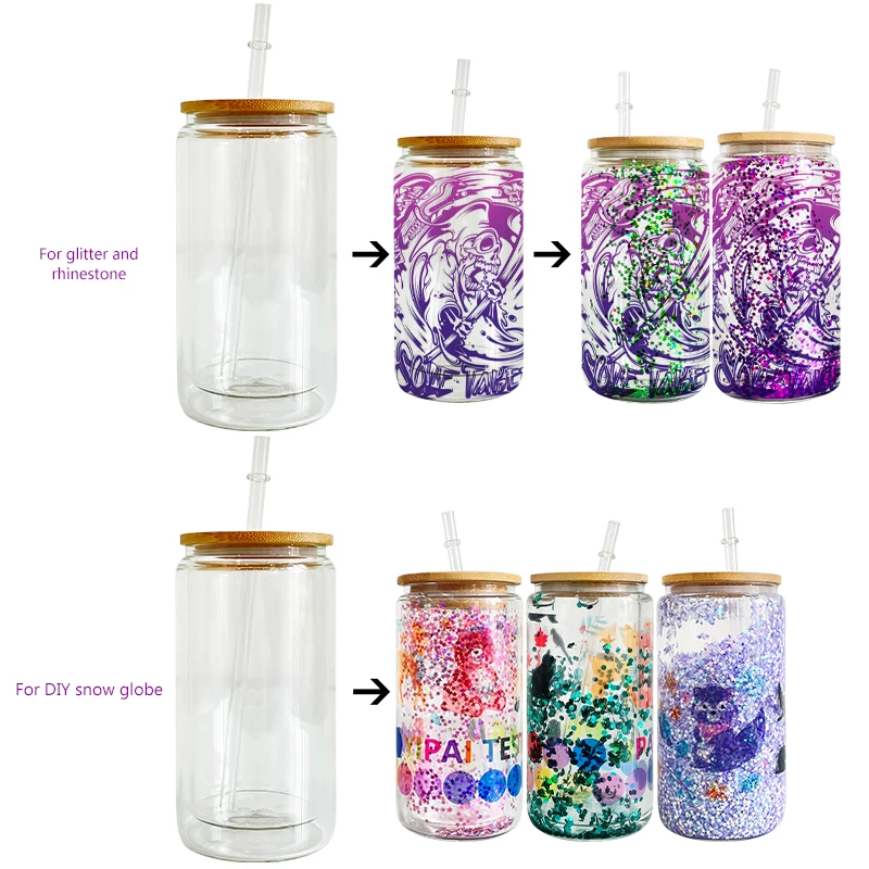 Snow Globe Glass Sublimation Jar (15oz)