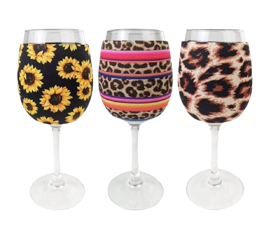 Wine Glass Koozie 4PK Sublimation
