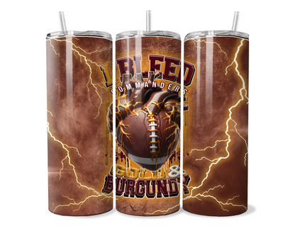 $2 Tuesday ONLY - I BLEED FOOTBALL SUBLIMATION TUMBLER WRAPS