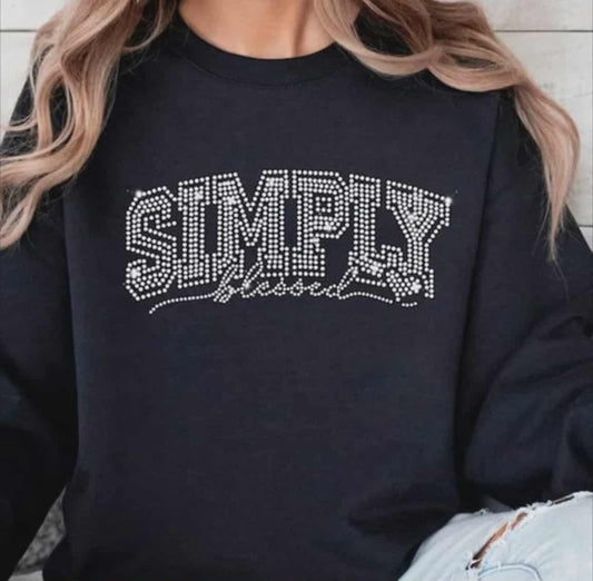 Simply Blessed (Rhinestone Transfer)