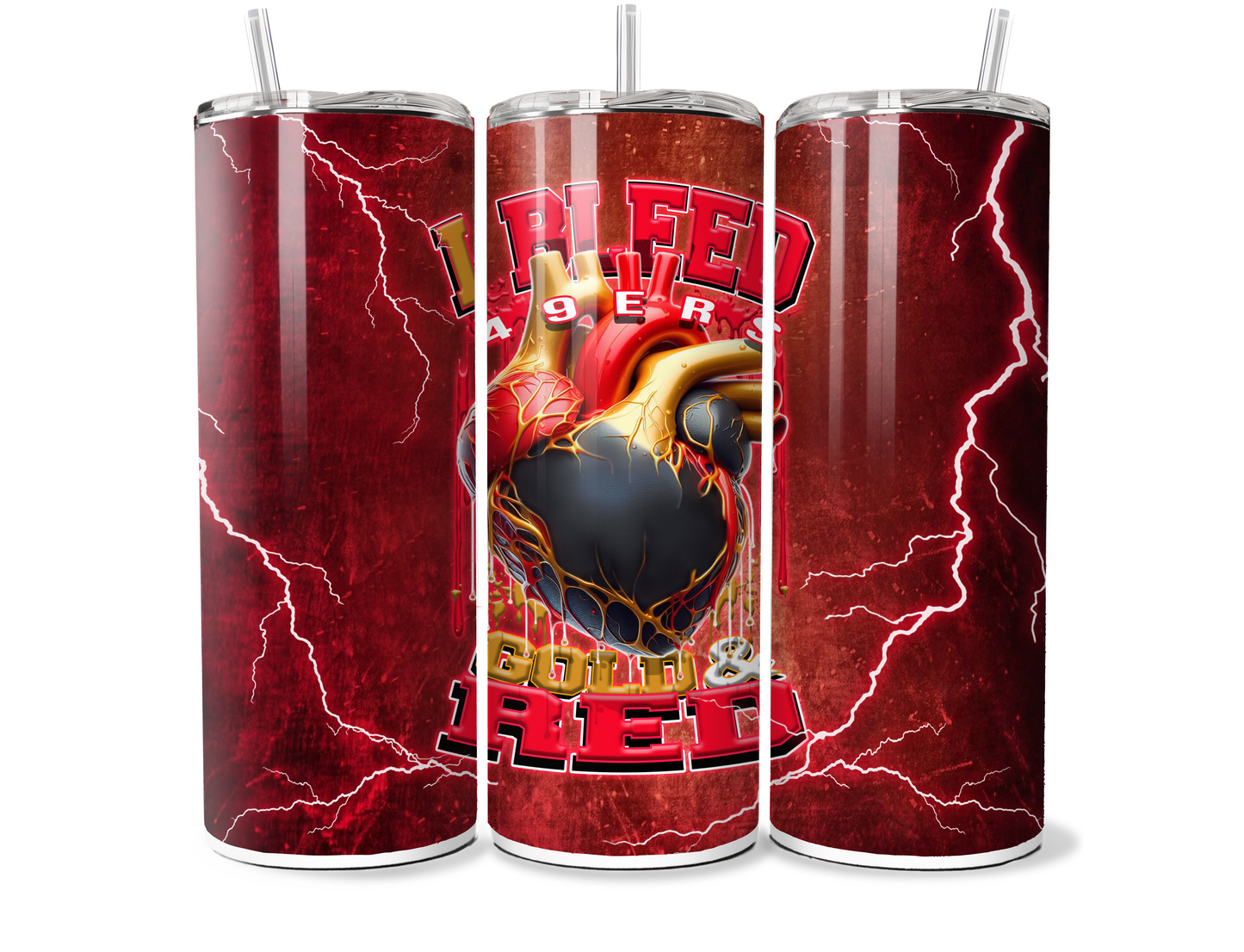 I BLEED FOOTBALL SUBLIMATION TUMBLER WRAPS  for 20oz Tumblers