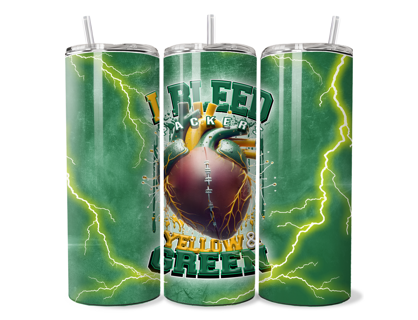 I BLEED FOOTBALL SUBLIMATION TUMBLER WRAPS  for 20oz Tumblers