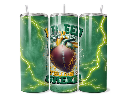 $2 Tuesday ONLY - I BLEED FOOTBALL SUBLIMATION TUMBLER WRAPS